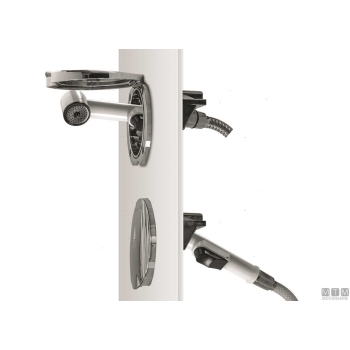 Tubo doccia inox 2.2m attacchi 1/2"-1/2" 