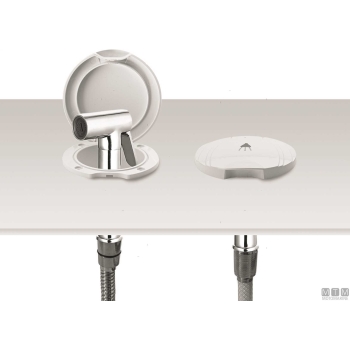 Tubo doccia inox 2.2m attacchi 1/2"-1/2" 