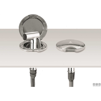 Tubo doccia inox 2.2m attacchi 1/2"-1/2" 