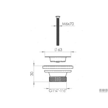Tubo scarico 1"1/4 l300/710mm