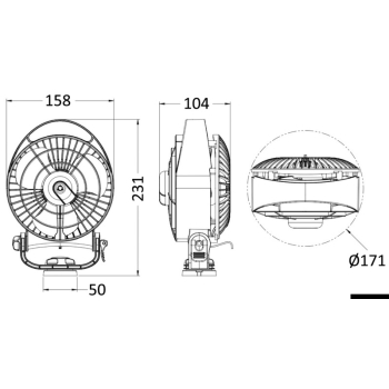 Ventilatore Caframo modello Bora II bianco 12/24 V 