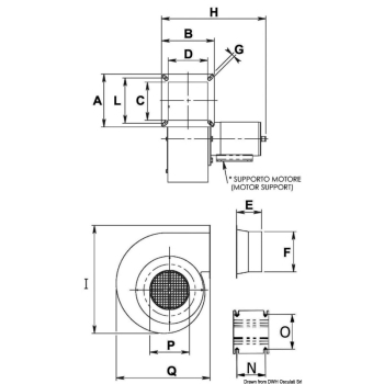 Ventilatore centrifugo acc. 24 V 0,12 kW 6 A LD 