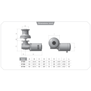 Verricello Capstan ST1000 Lofrans Acciaio Inox 1000W 24V