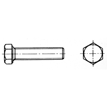 Vite testa esagonale filettata 8x20 mm Inox 316 DIN 933 