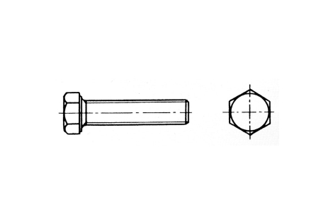 Vite testa esagonale filettata 8x20 mm Inox 316 DIN 933 