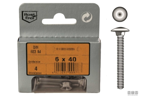 Viti legno t.fungo din603+d a4 m6x60 2pz 