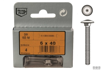 Viti Metriche Legno Testa a Fungo DIN 603 Inox