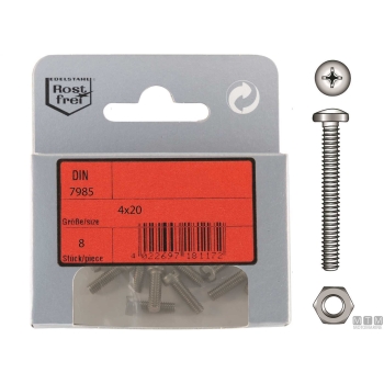 Viti t.cil din7985+d a4 m4x16 8pz 