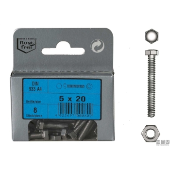 Viti t.esag. din933+d a4 m8x40 4pz 