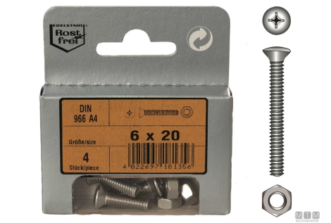 Viti t.sv/cal. din966+d a4 m4x30 6pz 