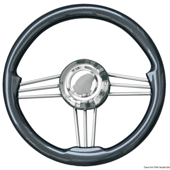 Volante inox+carbonio 350 mm 