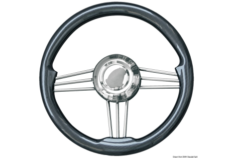 Volante inox+carbonio 350 mm 