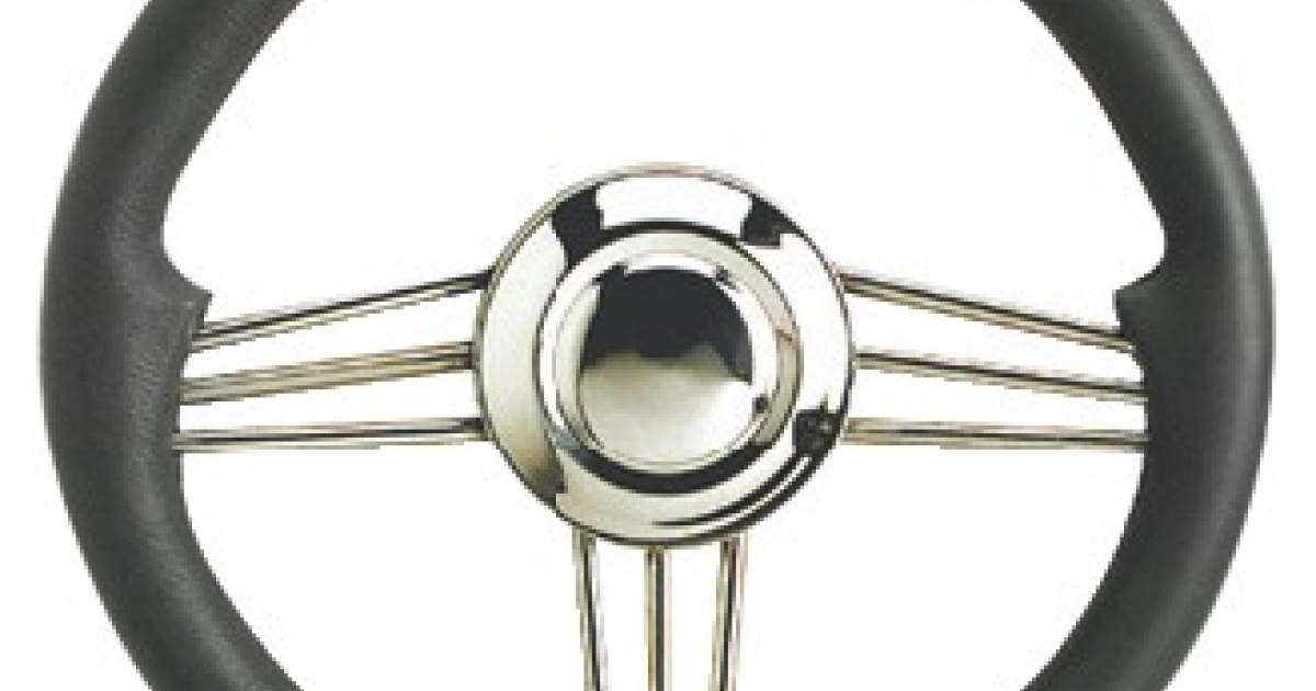 Volante Nautico Osculati In Acciaio Inox AISI 316 E Mogano - Diametro 35 Cm, Lucido, Per Barche