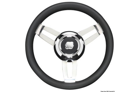 Volante Morosini nero 350mm razze inox 304 