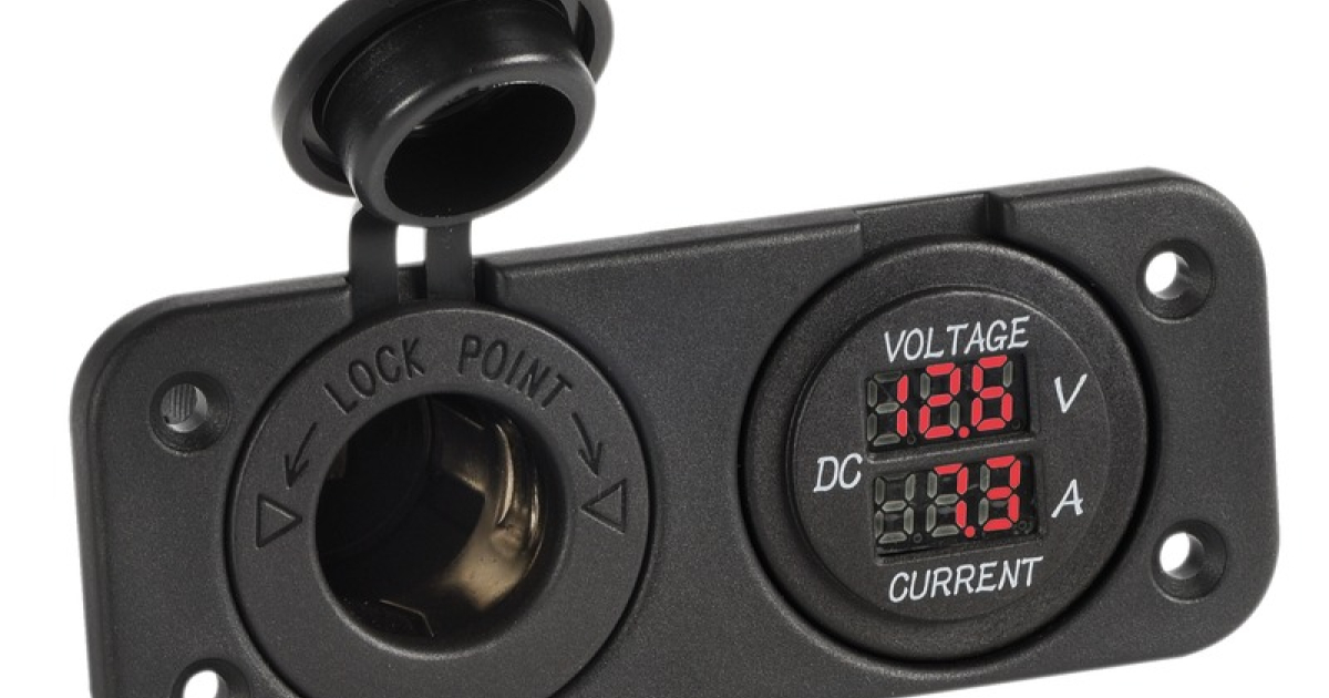 Osculati Voltmetro E Amperometro Digitale Con Presa 12 V – Controllo E Misurazione Per Impianti Elettrici Nautici E Auto