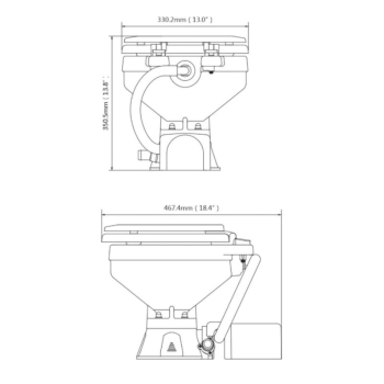 WC Toilet Elettrico Seaflo con Maceratore e Pannello di Controllo Compact 12 V