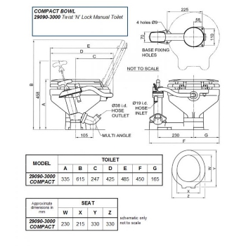 WC Toilet Jabsco Manuale Compatto 29090-3000