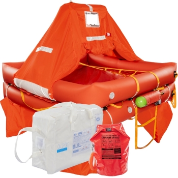 Zattera di Salvataggio Oltre 12 Miglia 6 Persone Eurovinil ISO 9650 Valigia + Grab Bag